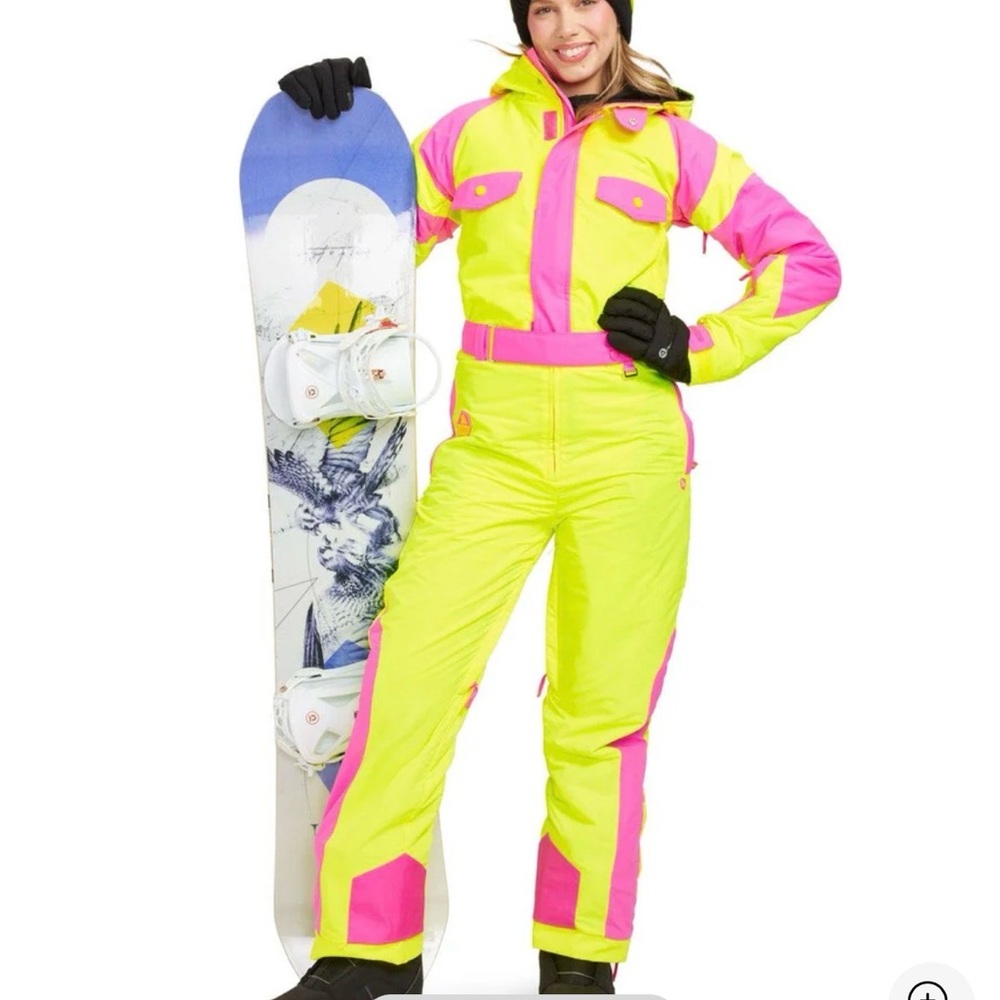 Tipsy Elves Bright Yellow and Pink Ski Jacket